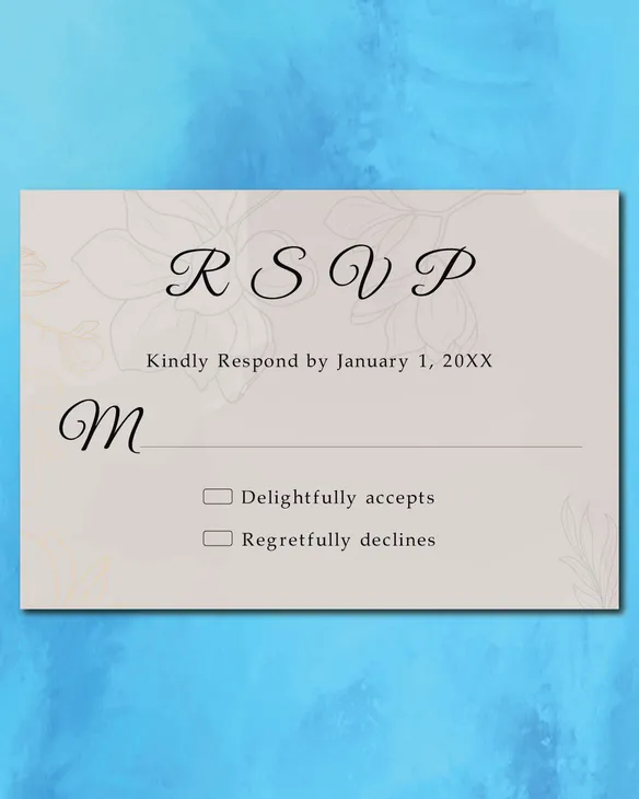 Simple Flowers Gray Simple Flat 5x7 Wedding Invitation