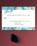 Abstract Blue Paint Simple Flat 5x7 Wedding Invitation