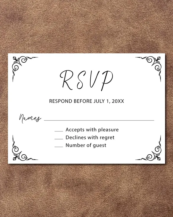 Minimalist Class Simple Flat 5x7 Wedding Invitation