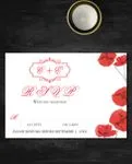 Simple Red Flowers Simple Flat 5x7 Wedding Invitation