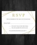 Elegant Golden Frame Simple Flat 5x7 Wedding Invitation
