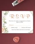 Dusty Roses Delicate Simple Flat 5x7 Wedding Invitation