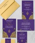 Golden Peacocks Luxurious Indian Wedding Invitation