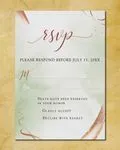 Copper Stroke Simple Flat 5x7 Wedding Invitation