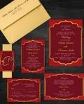 Regal Simplistic Red Indian Wedding Invitation