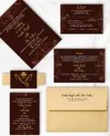 Ganesha Elegant bronze Indian Wedding Invitation