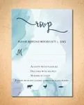 Blue Purple Brushes Simple Flat 5x7 Wedding Invitation
