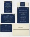 Golden Floral Corners Indian Wedding Invitation