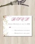 Burgundy Leaves Simple Flat 5x7 Wedding Invitation