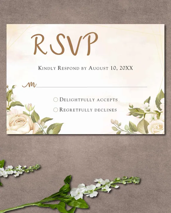 Warm Fall Flowers Simple Flat 5x7 Wedding Invitation