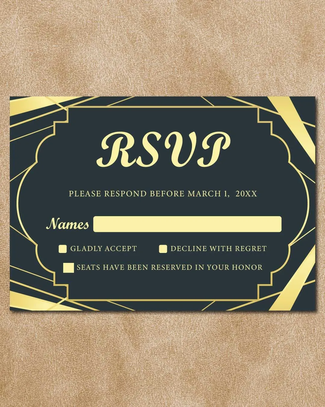 Gold Frames Simple Flat 5x7 Wedding Invitation