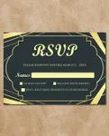 Gold Frames Simple Flat 5x7 Wedding Invitation