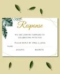 Tropical Leaves And Golden Acrylic Wedding Invitation