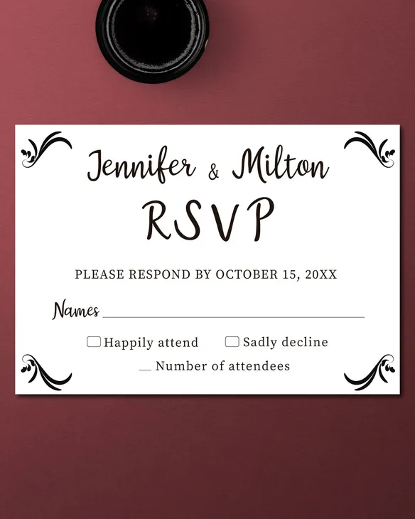 Simplicity and Elegance Simple Flat 5x7 Wedding Invitation
