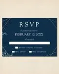 Golden Frame and Leaves Simple Flat 5x7 Wedding Invitation