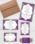 Purple and Golden Indian Wedding Invitation