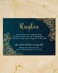 Golden Corner Flowers Simple Flat 5x7 Wedding Invitation