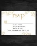 Golden Leaves Simple Flat 5x7 Wedding Invitation