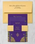 Golden Peacocks Luxurious Indian Wedding Invitation