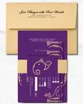 Purple Peacock Silhouettes Indian Wedding Invitation