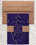Dark Blue Pattern Indian Wedding Invitation