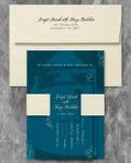 Dark Teal Blooming Indian Wedding Invitation