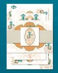 Turquoise Indian Leaves Wedding Invitation