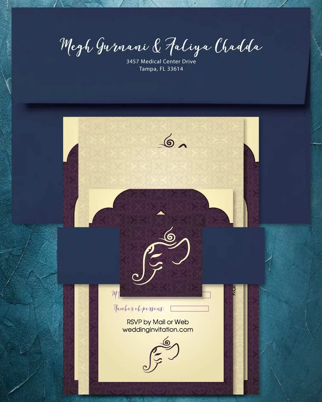 Simple Elephant Indu Indian Wedding Invitation