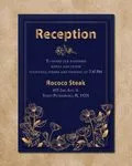 Vintage Golden Flowers Simple Flat 5x7 Wedding Invitation