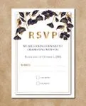 Vintage Golden Flowers Simple Flat 5x7 Wedding Invitation