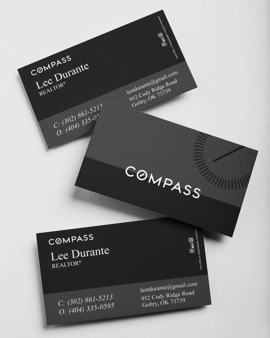 Compass Elegant Business Cards
