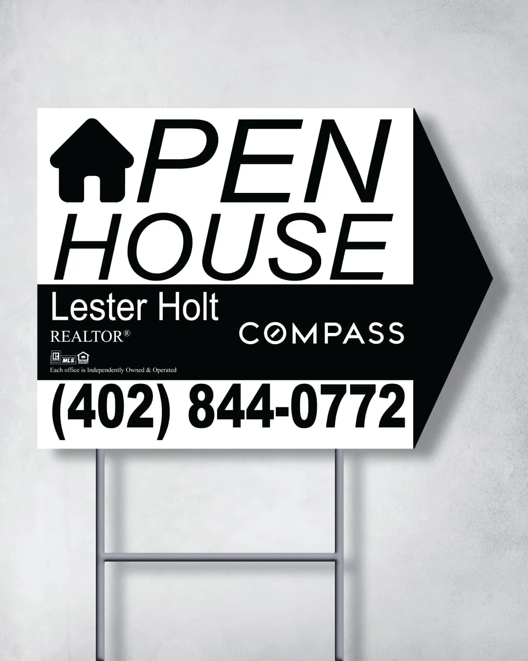 COMPASS Simple Shadow Arrow Shape Sign