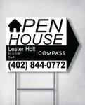 COMPASS Simple Shadow Arrow Shape Sign