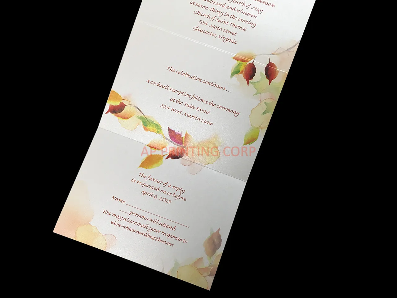 Leaf Swirl Seal & Send [CC-50] Pocket & Folder Invitation