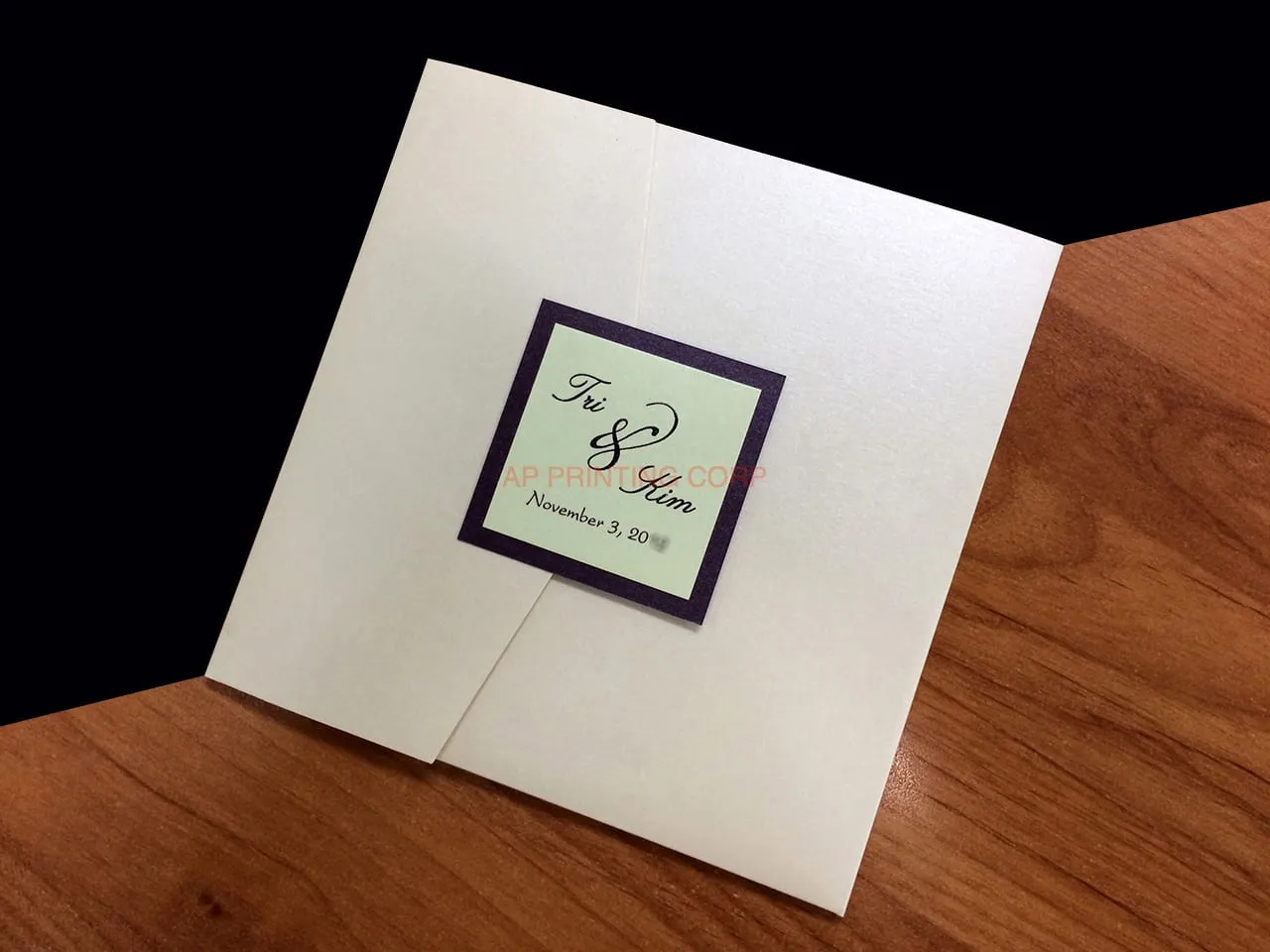 PAL-66-MMM Quartz, Violette, Serpentine Pocket & Folder Invitation