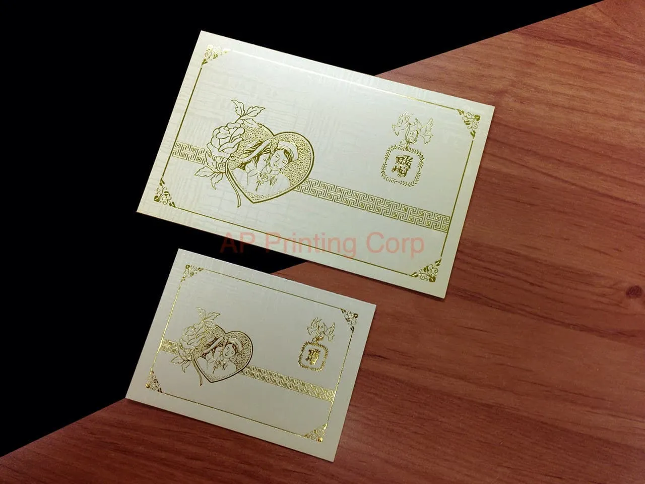 DRBH-VT-V [V-L-01] Ornate Romance Bride & Groom Wedding Invitation