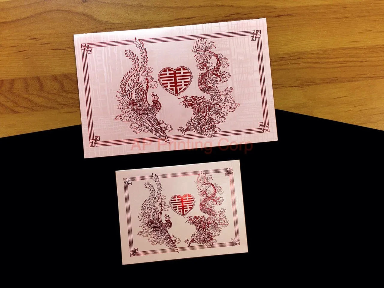 RP1-HT-D [V-L-01] Timeless Dragon & Phoenix Wedding Invitation