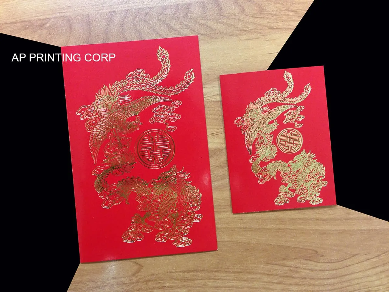 RP2-DB-V [V-L-01] Dragon's & Phoenix Delight Wedding Invitation