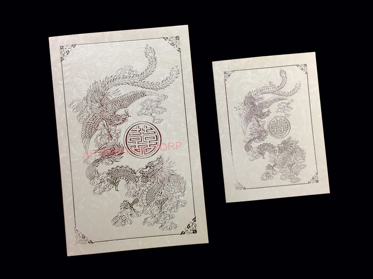 RP2-TBC-S-B [V-L-02] Divine Union Dragon & Phoenix Wedding Invitation