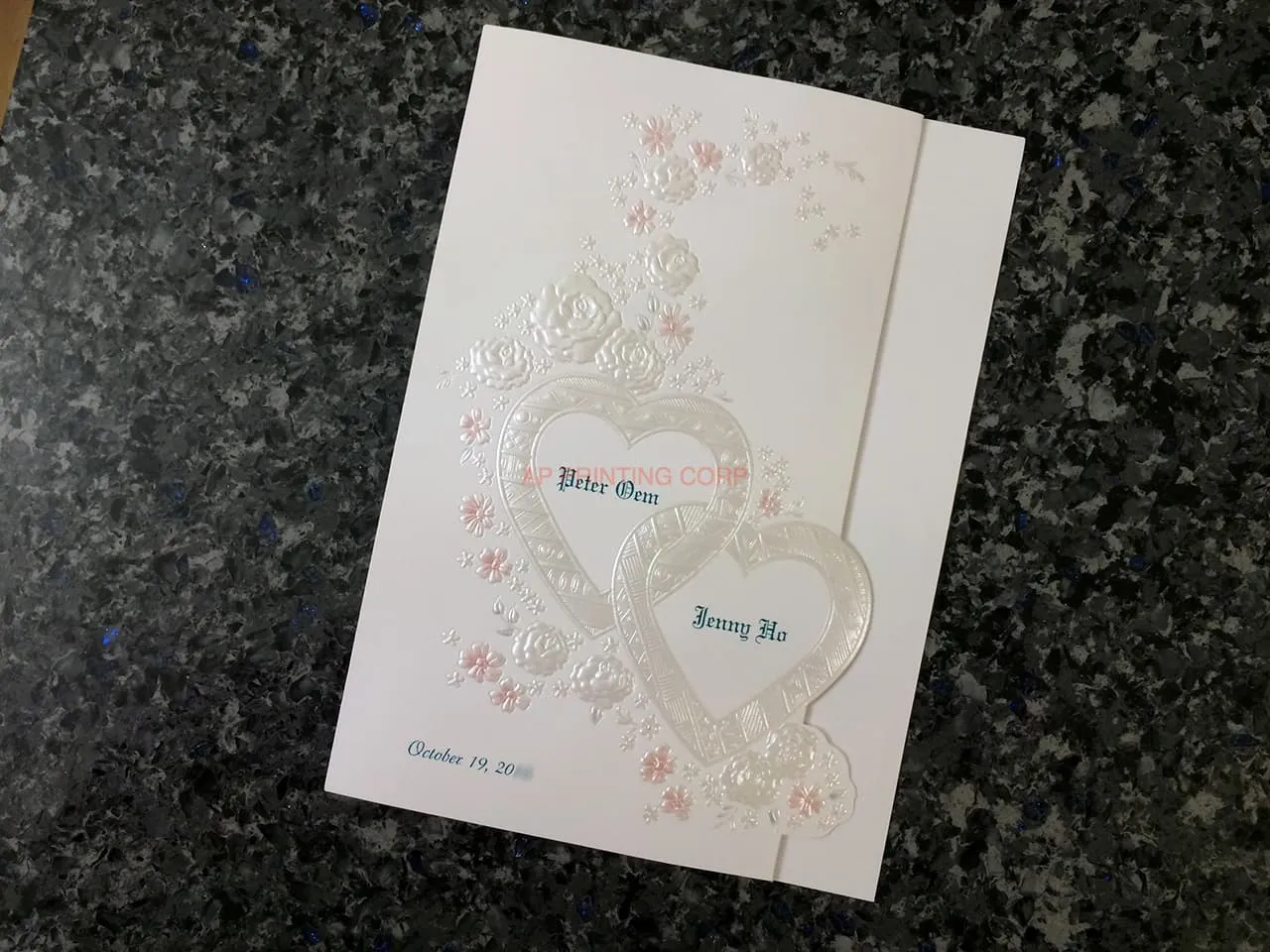 K9893 [I-11] Blushing Affection Hearts Wedding Invitation