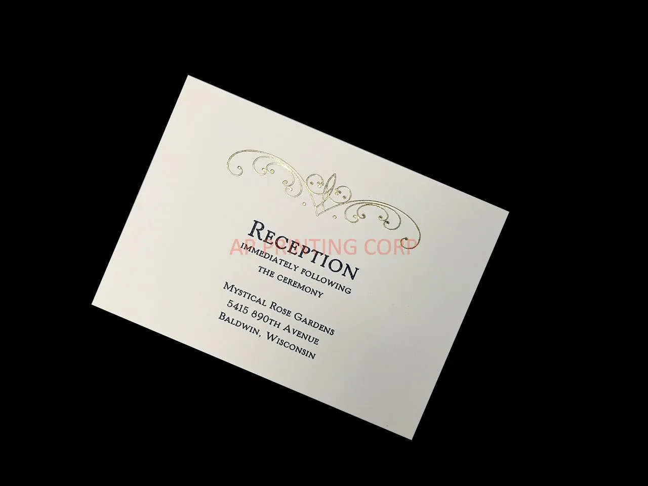 [CC-26] Swirl of Gold Flowers Wedding Invitation