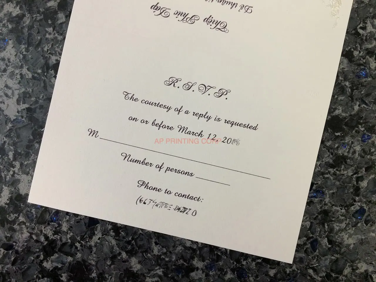 K4451 [I-10] Subtle Romance Hearts Wedding Invitation