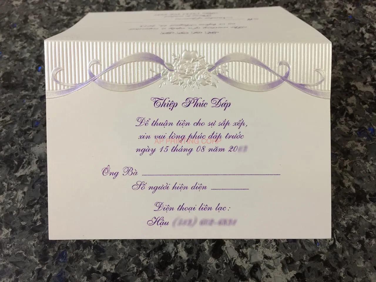 K8358 [I-12] Lavender Love Flowers Wedding Invitation