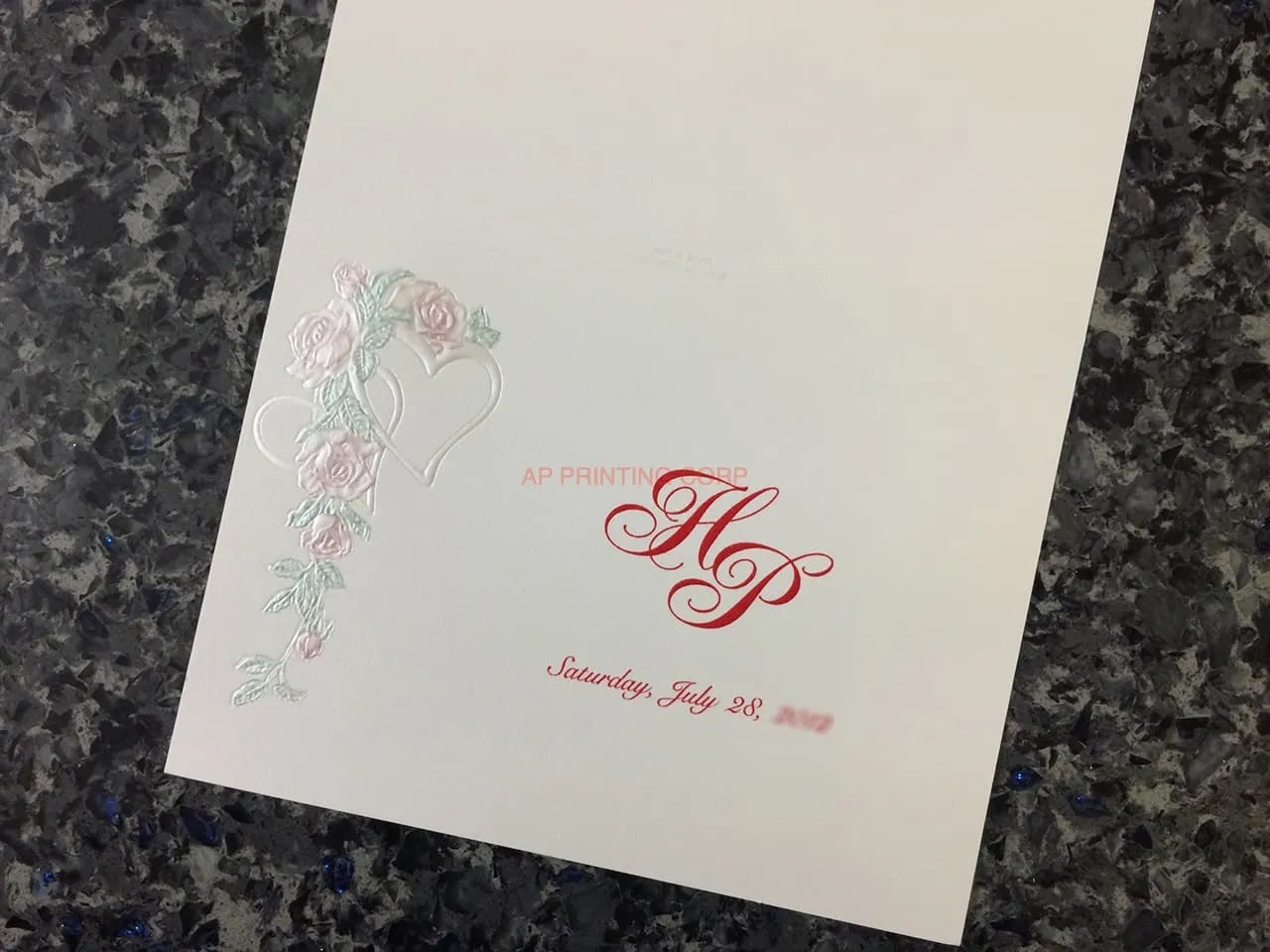 ART-80044 [I-12] Rose Petal & Heart Whispers Wedding Invitation