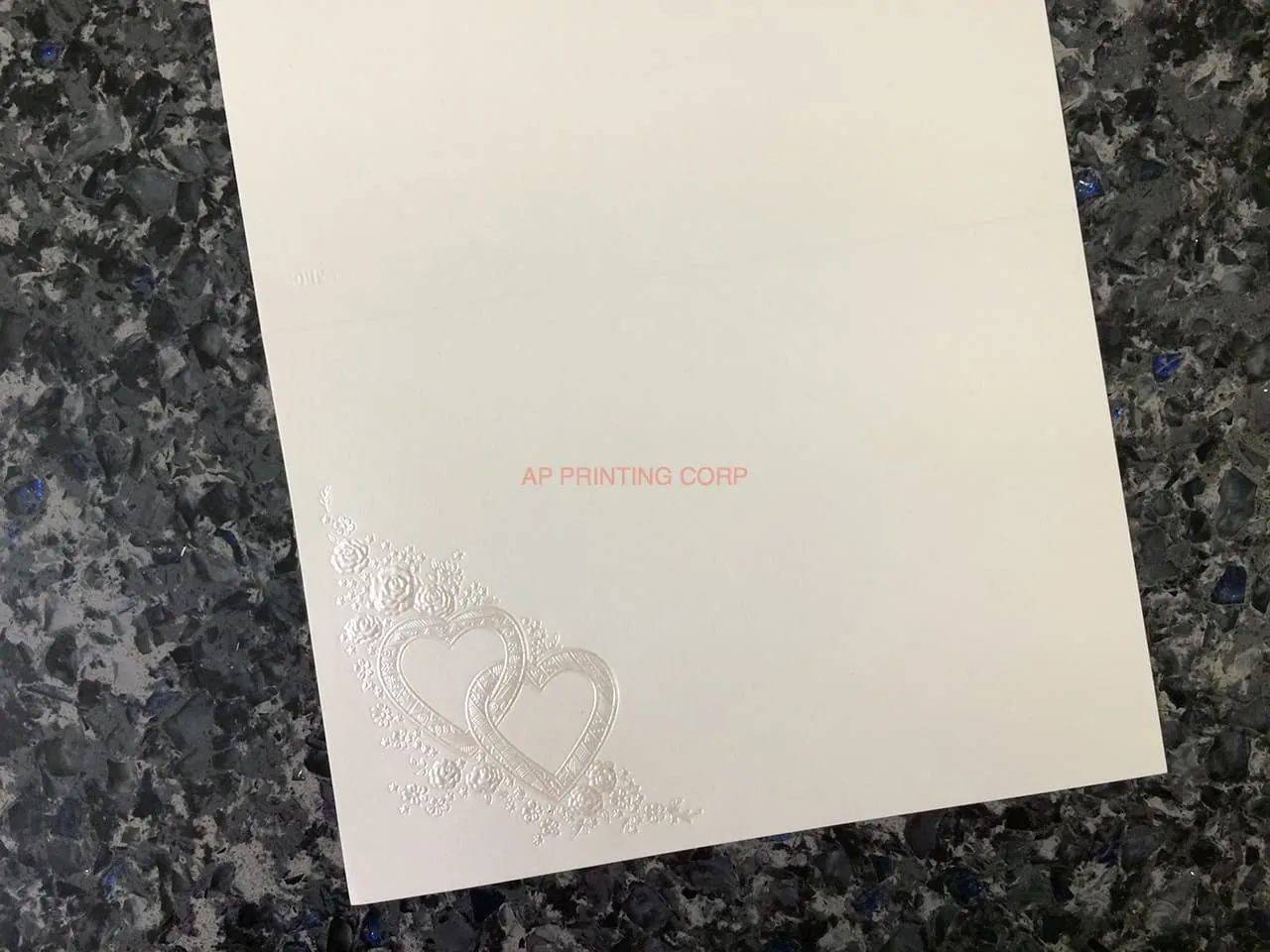 K4451 [I-10] Subtle Romance Hearts Wedding Invitation