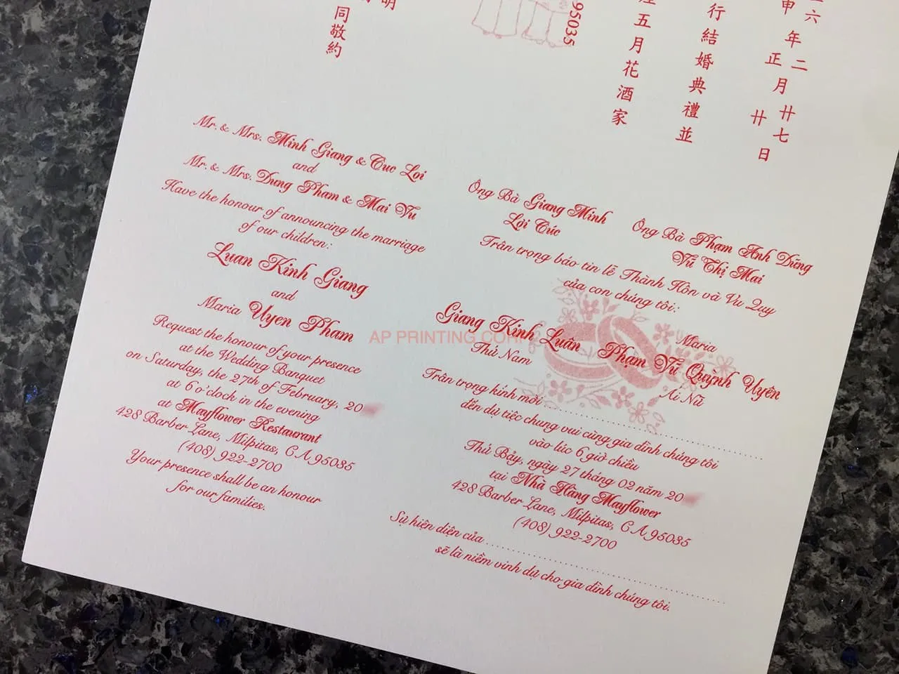 K970 [I-11] Ornate Love Birds & Doves Wedding Invitation