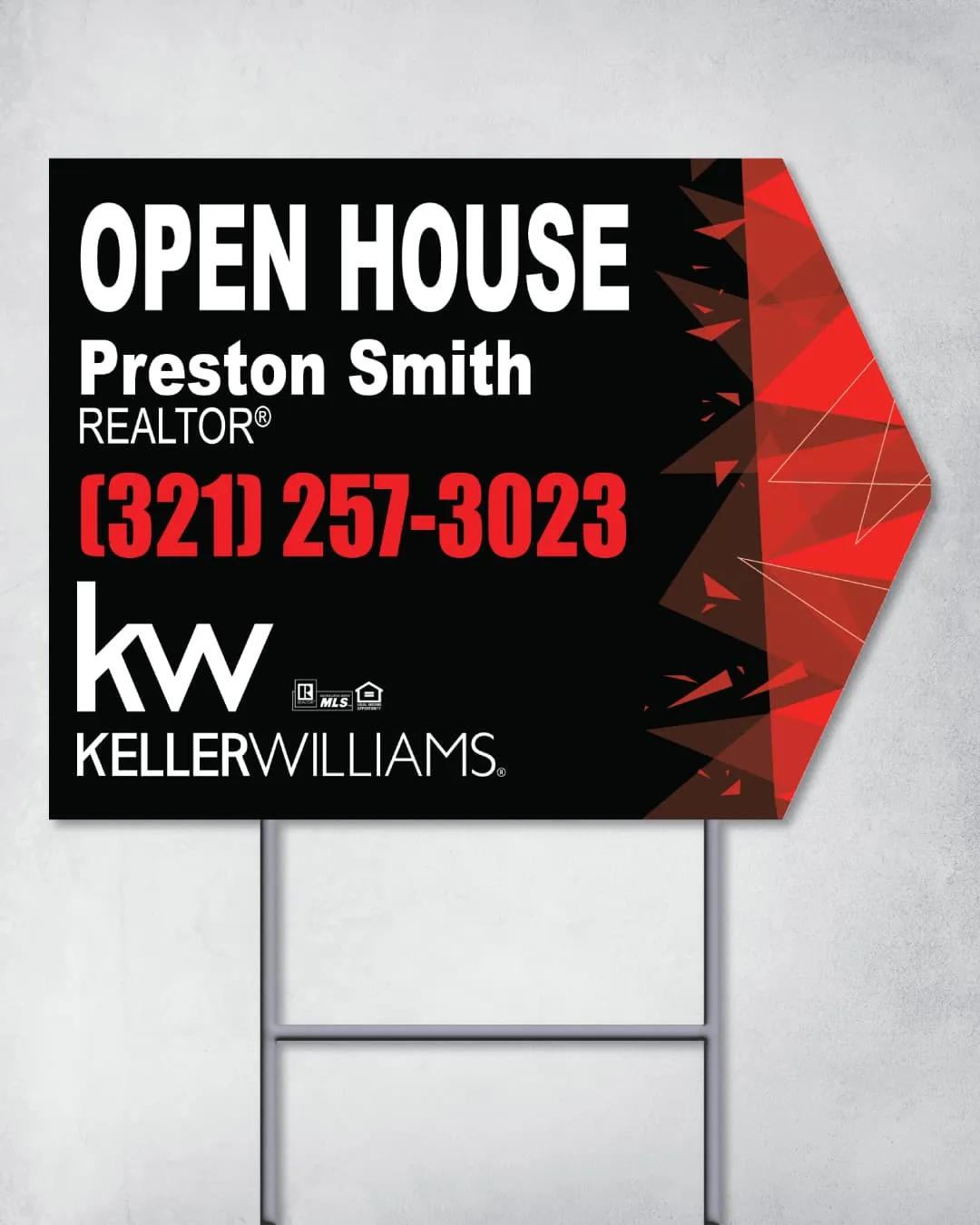 Keller Williams Realty Red Abstract Arrow Shape Sign