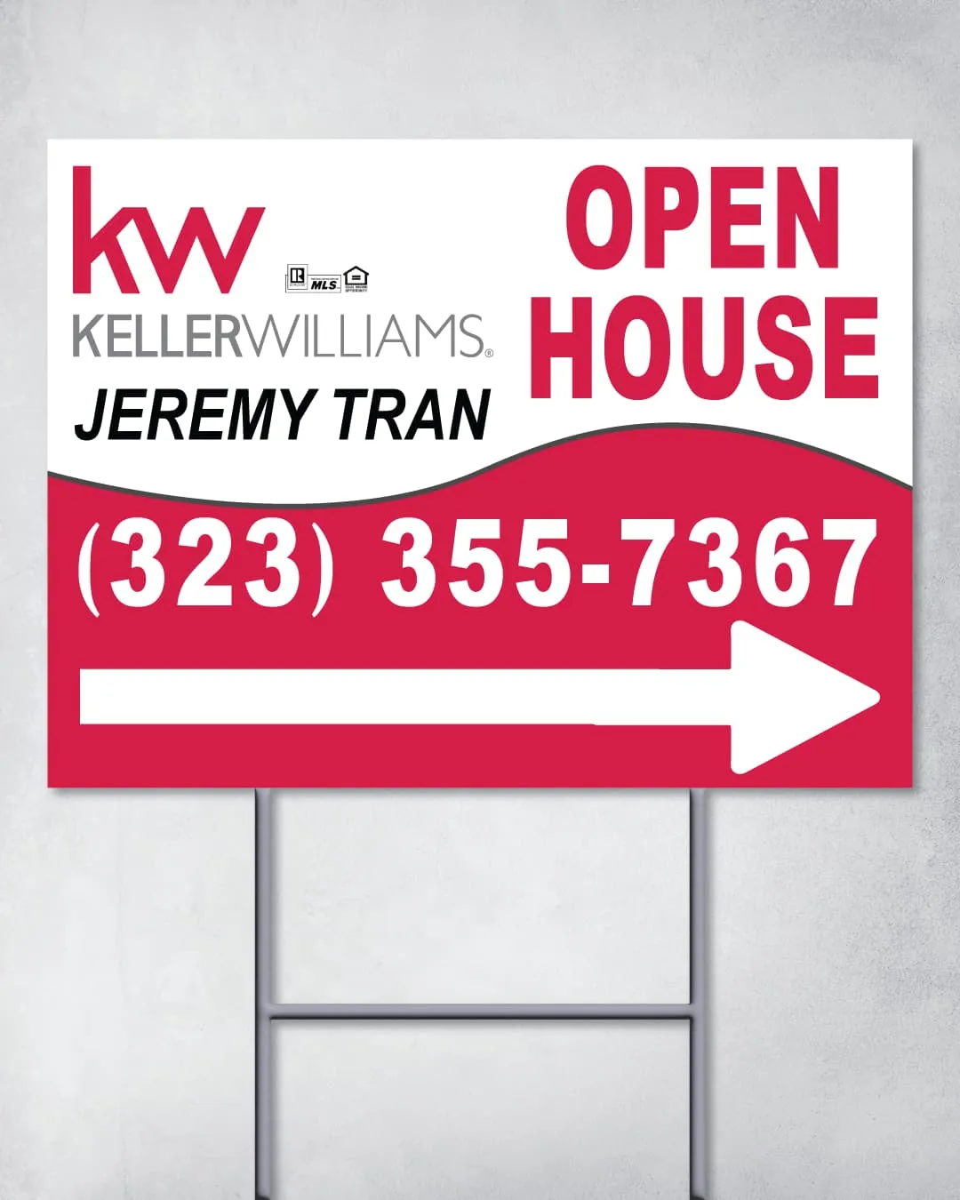 Keller Williams Realty Red Curved Design Yard Sign