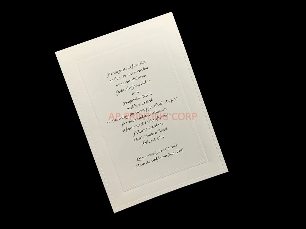 Classic Ecru [CC-84] Elegant Wedding Invitation