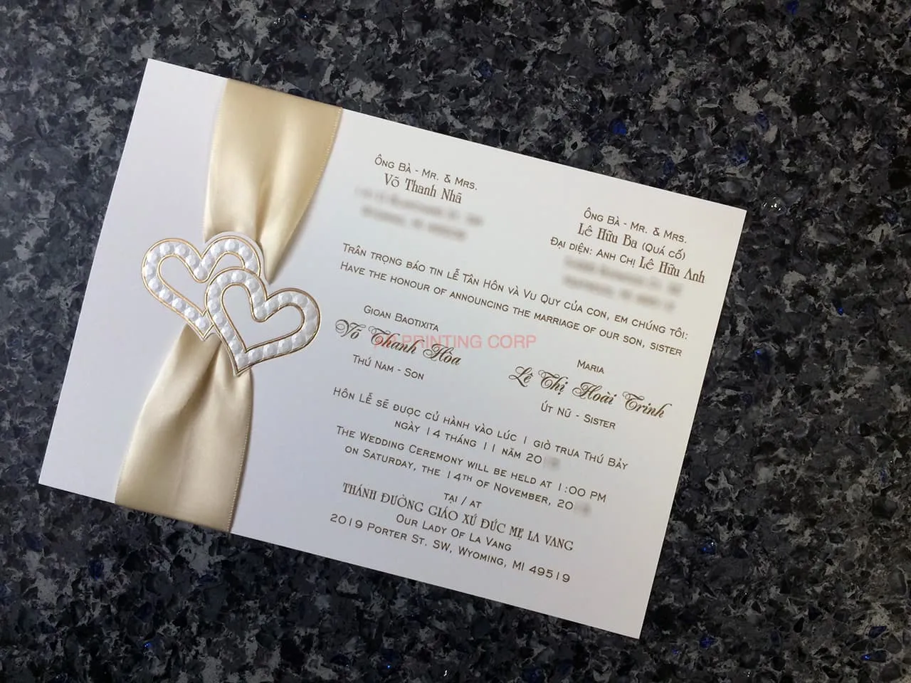 T511LT [I-17] Vietnamese & English Wedding Invitation